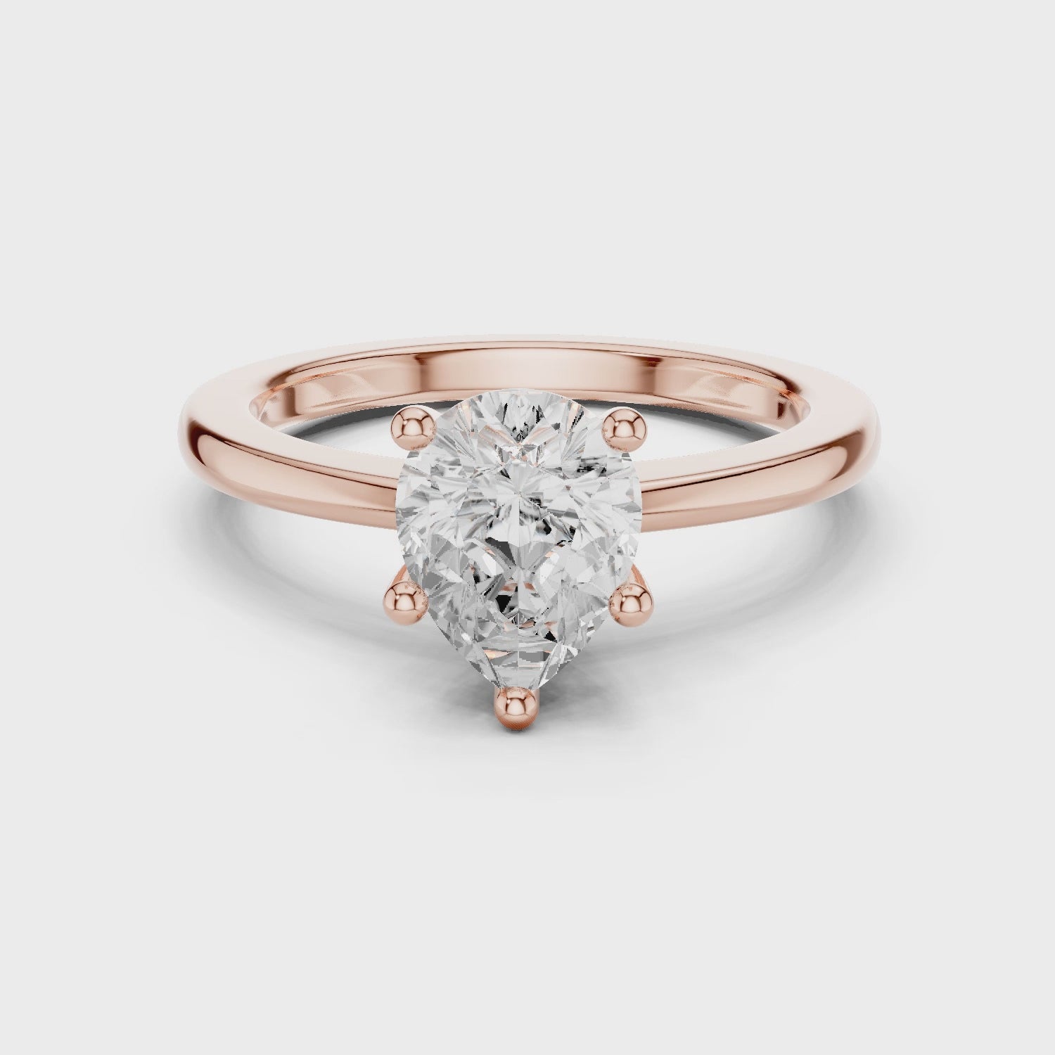 Pear Elegance Solitaire Diamond Ring