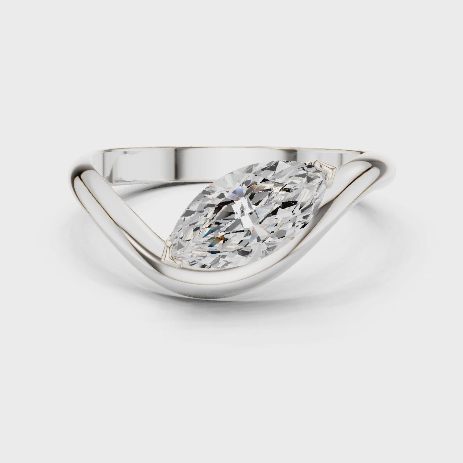 Solitaire East West Marquise Ring