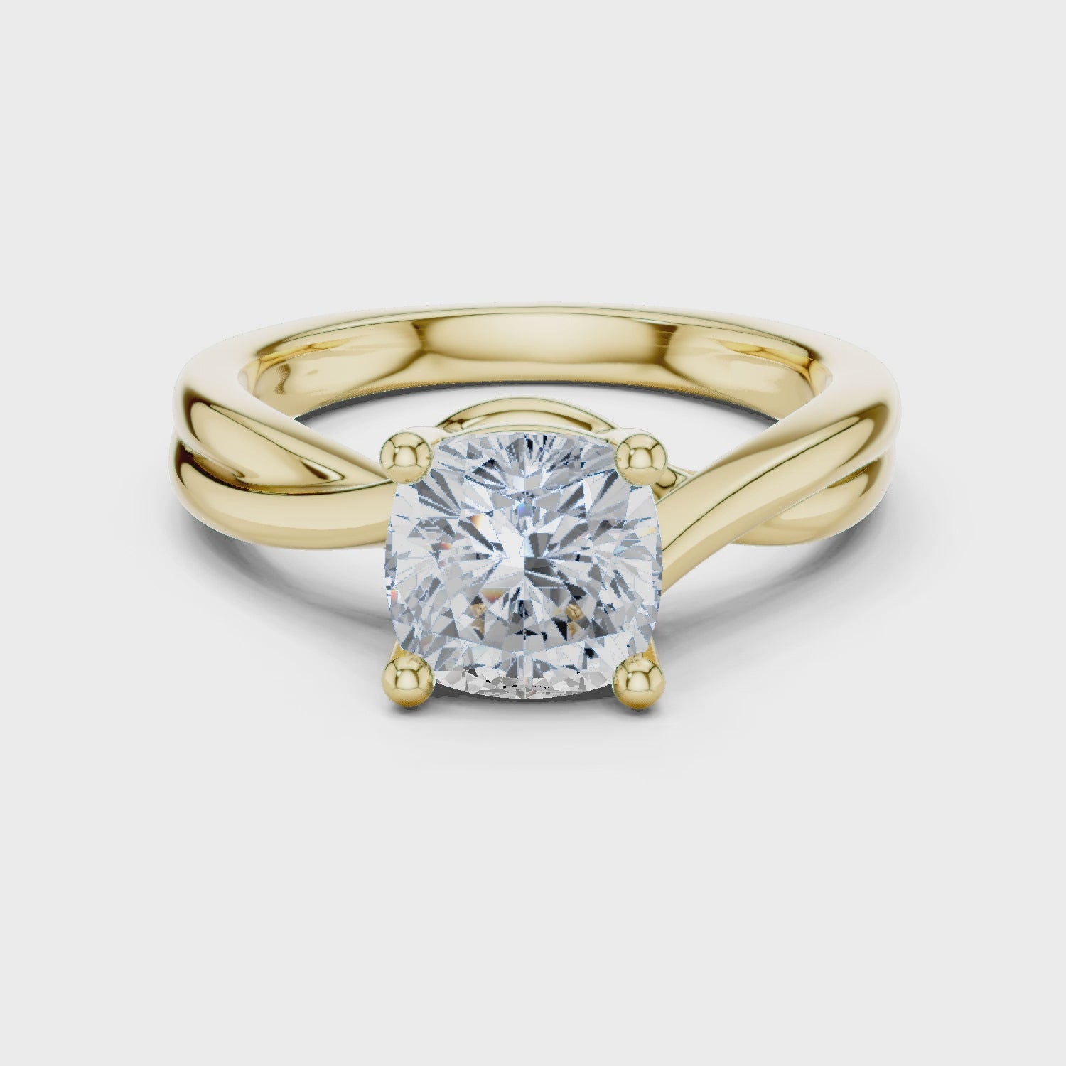 Coco Rose Whisper Twist Cushion Solitaire Ring