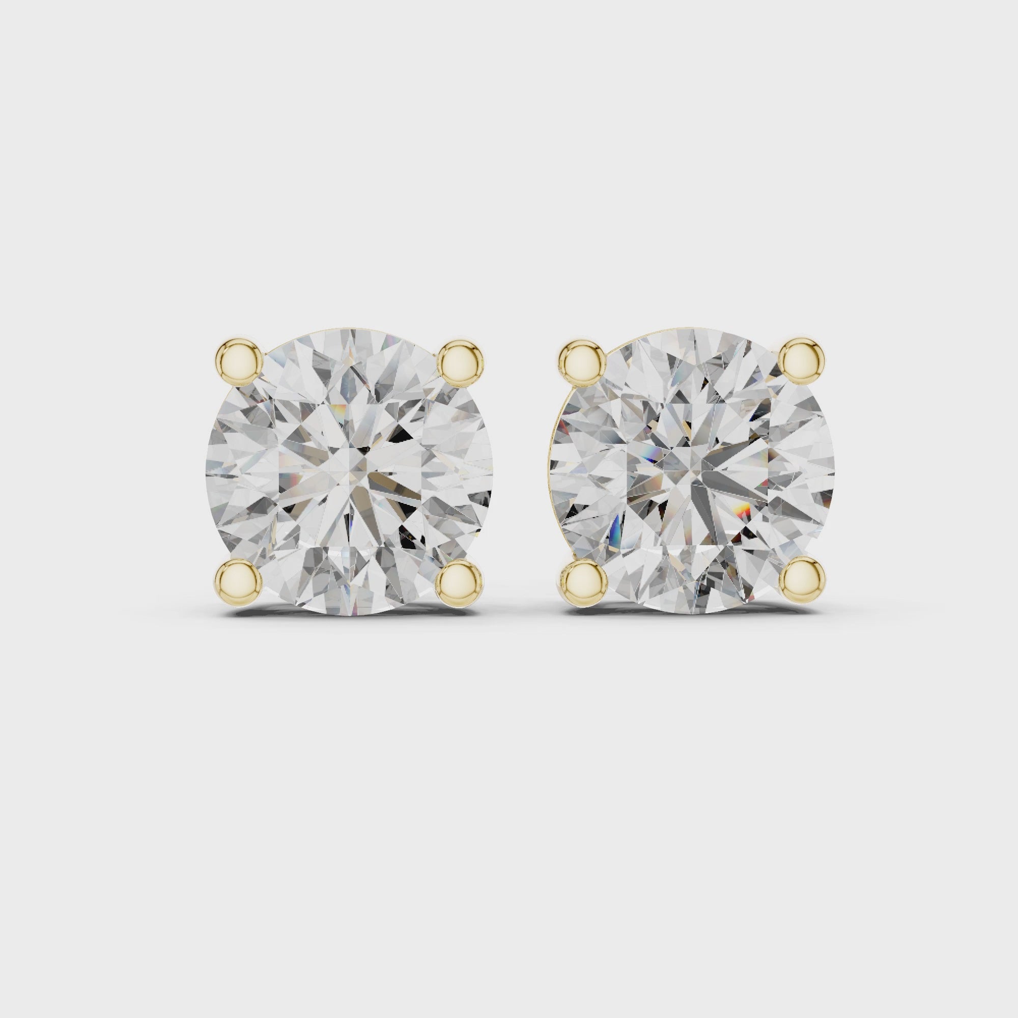 Classic Round Solitaire Diamond Stud Earrings