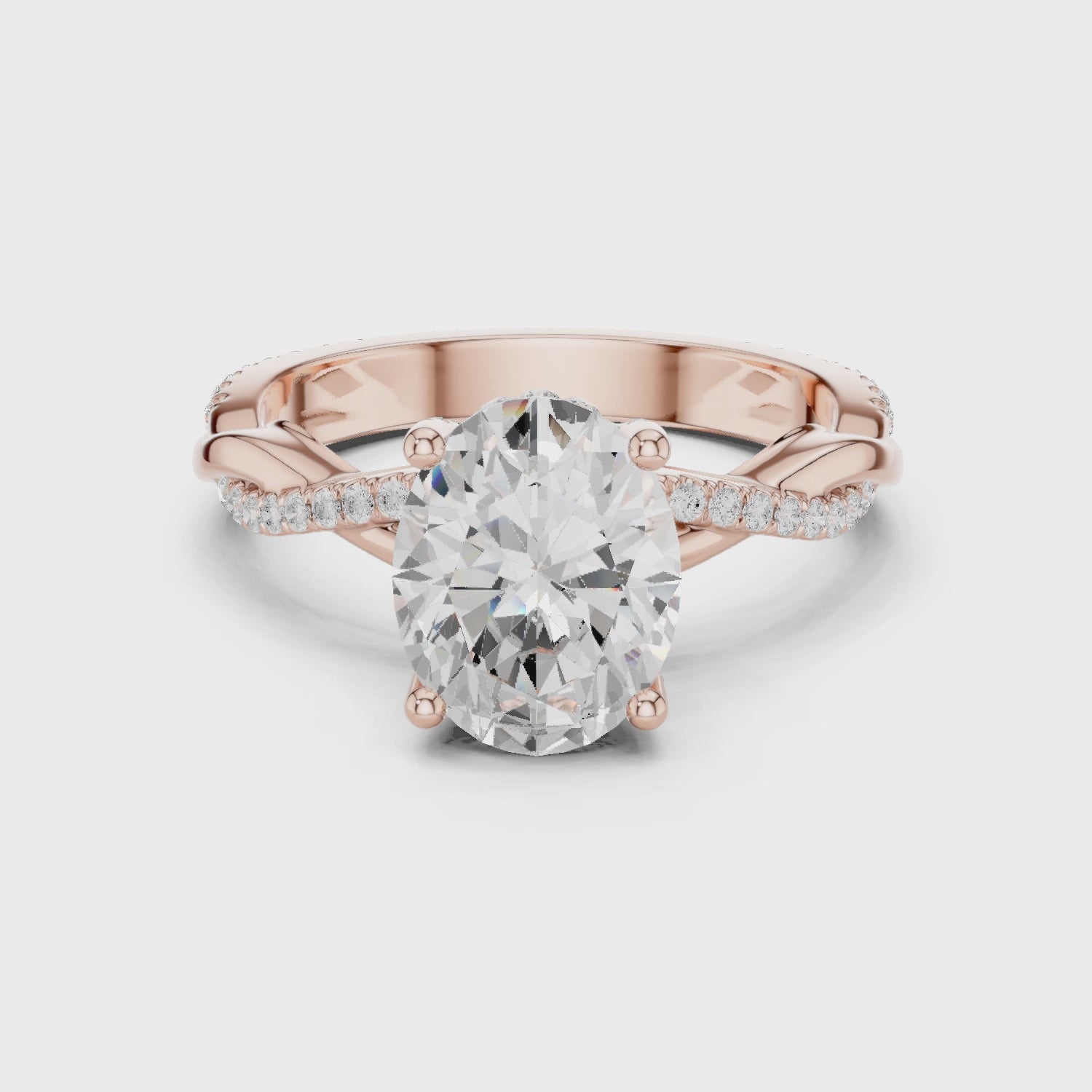 Nora Twilight Crisscross Oval Diamond Pavé Ring