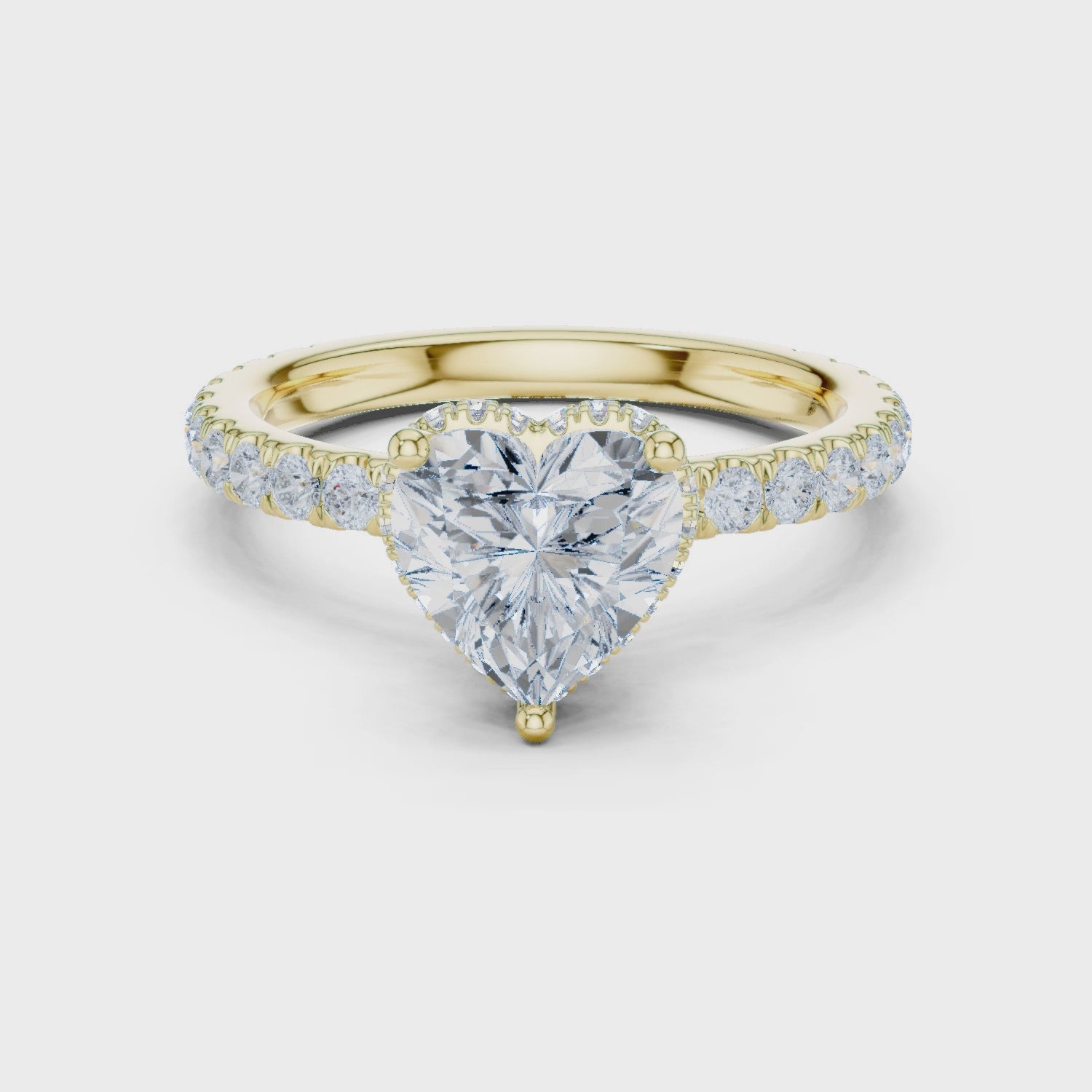 Cara Luxe Halo Heart Diamond Pavé Ring