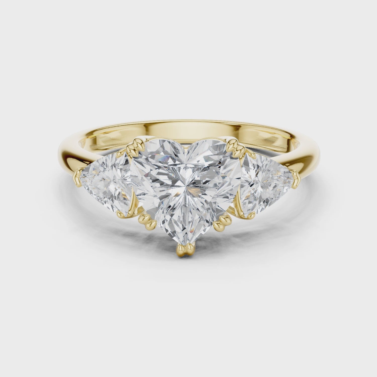 Juliette Romantic Heart Three-Stone Diamond Ring