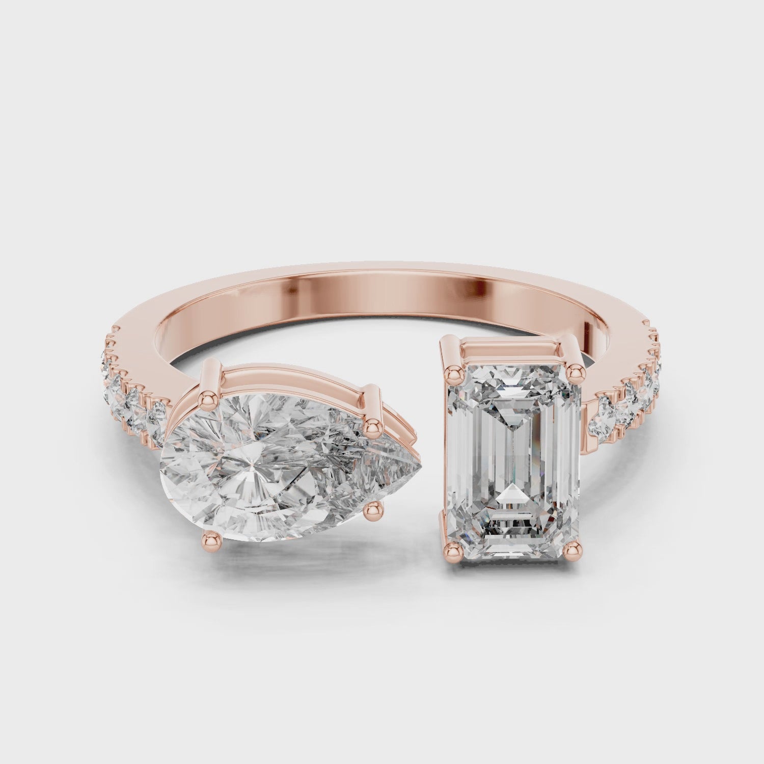 Toi et Moi Diamond Ring (Oval & Emerald Cut )