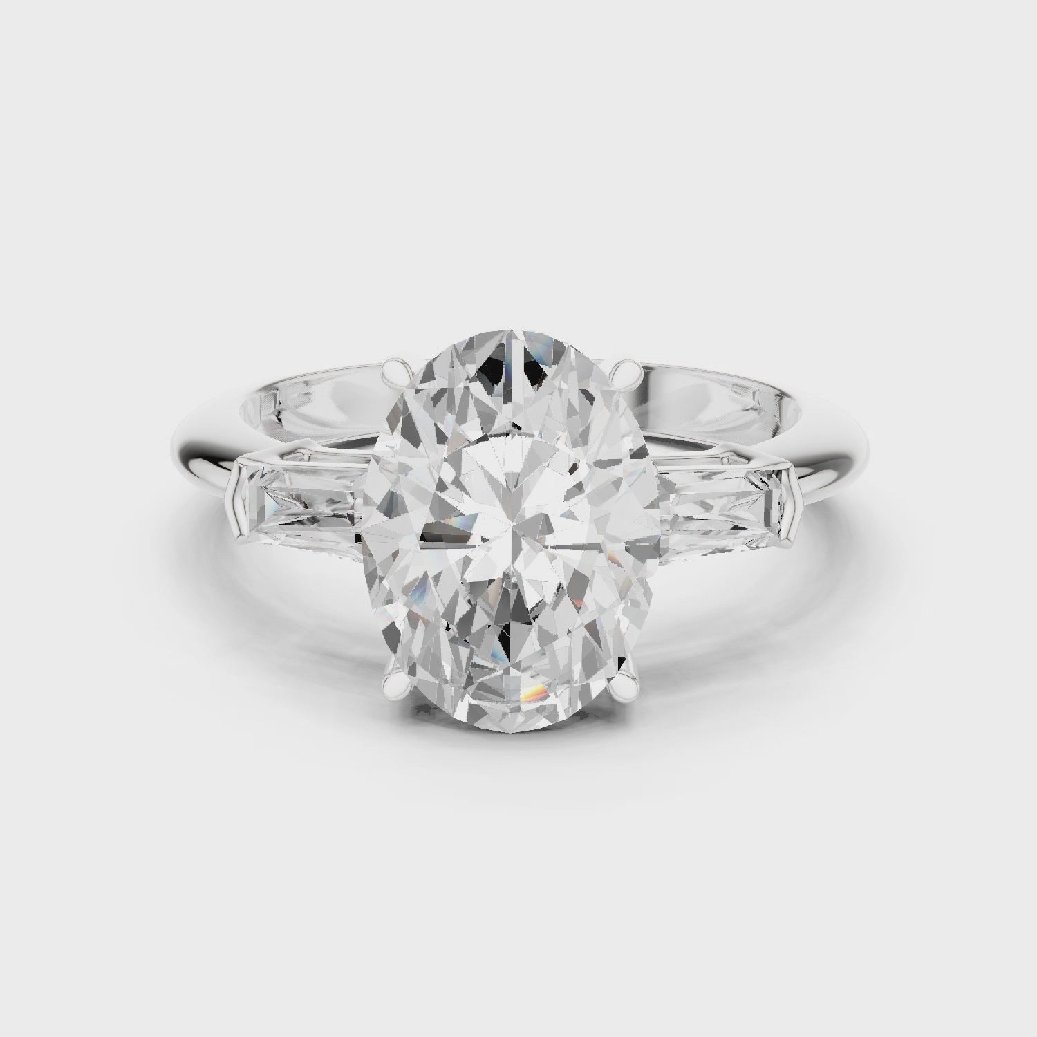 Sorrento Oval Diamond Three-Stone Ring