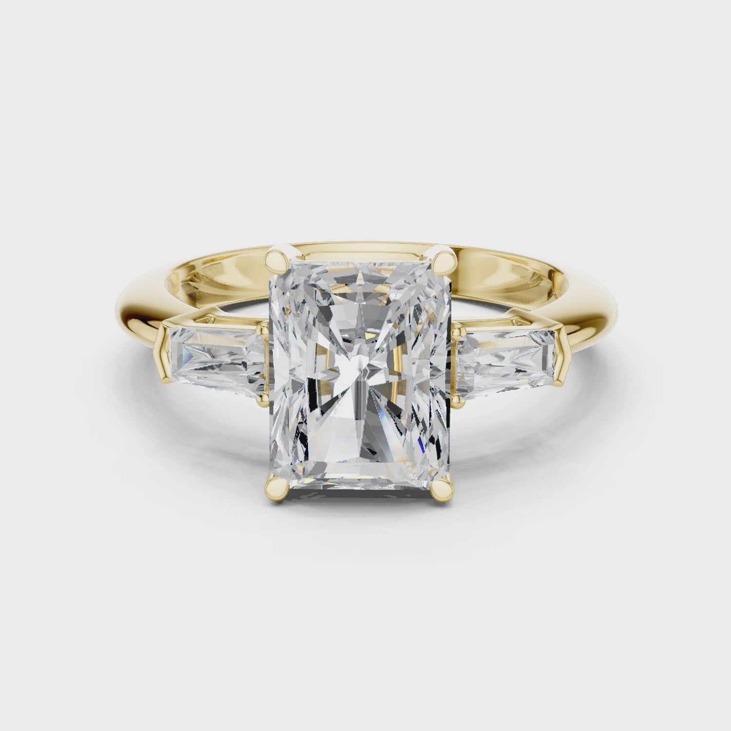 Solaris Radiant Diamond Three-Stone Ring
