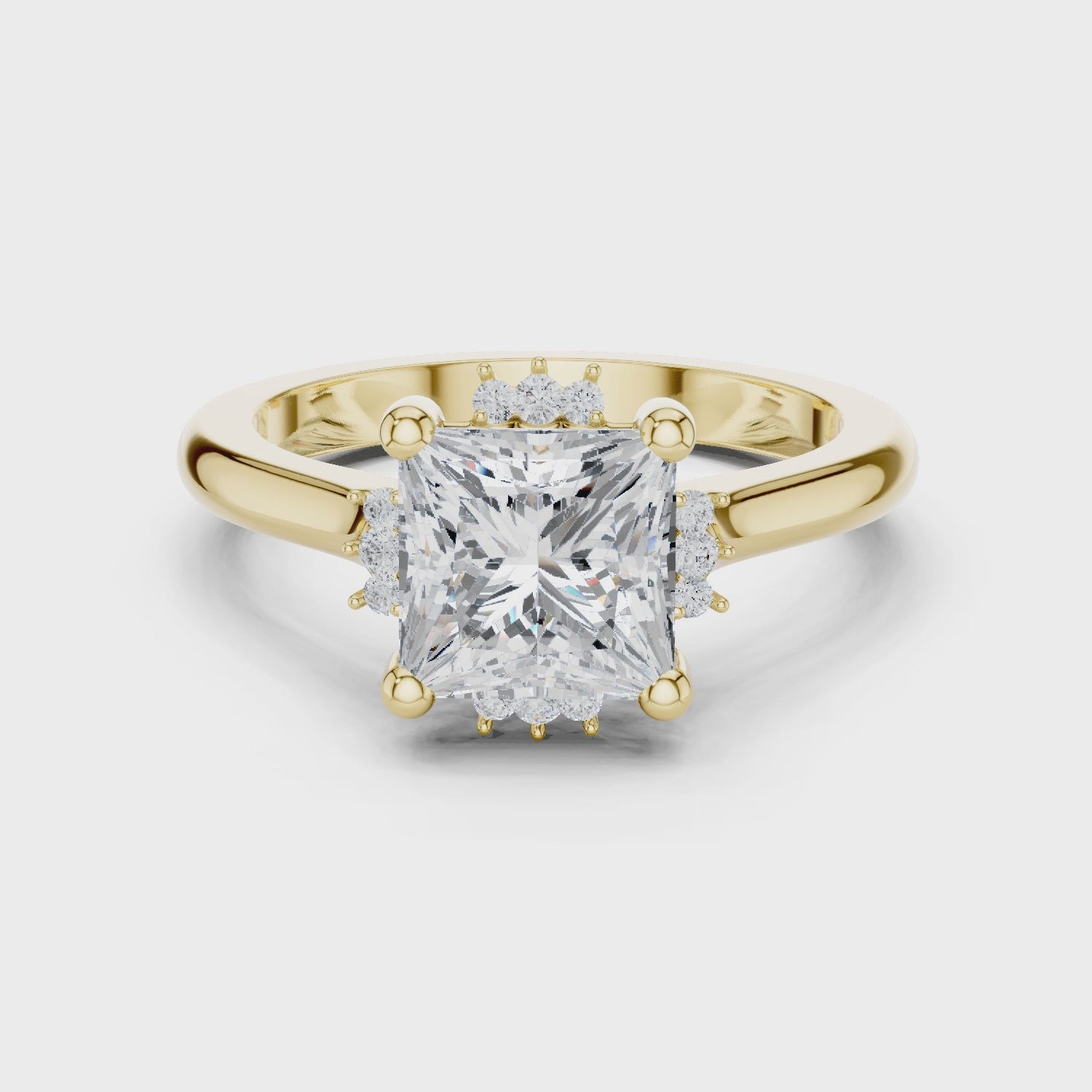 Monarch Princess Diamond Halo Ring
