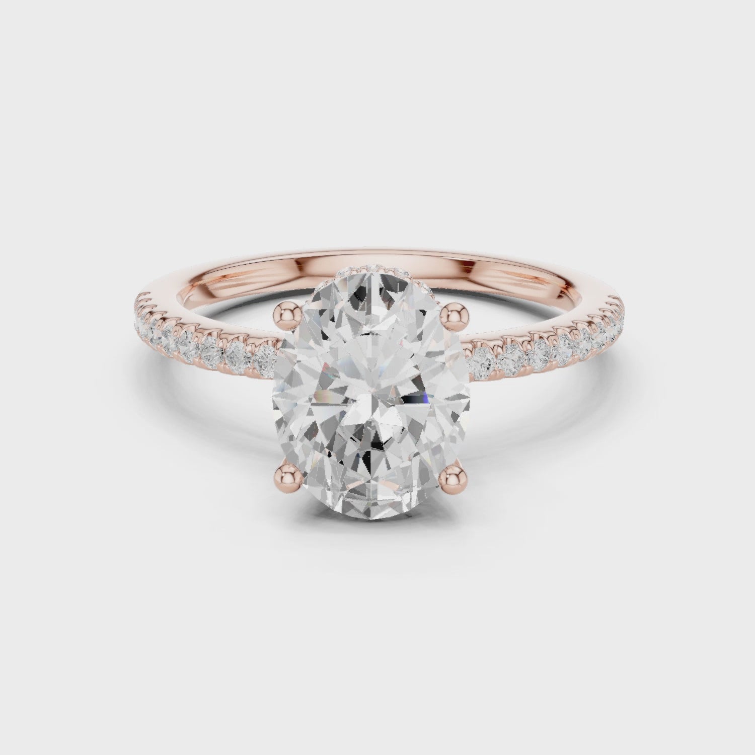 Lyrique Aurielle Pavé Oval Diamond Ring