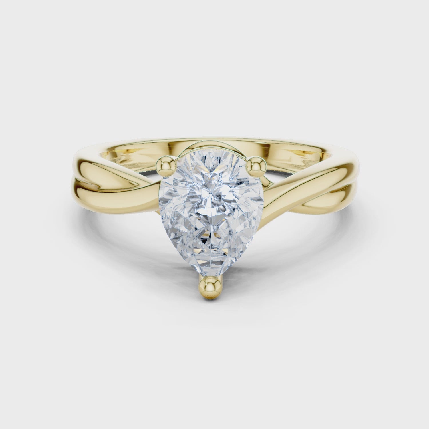 Flora Twisted Elegance Pear Diamond Ring