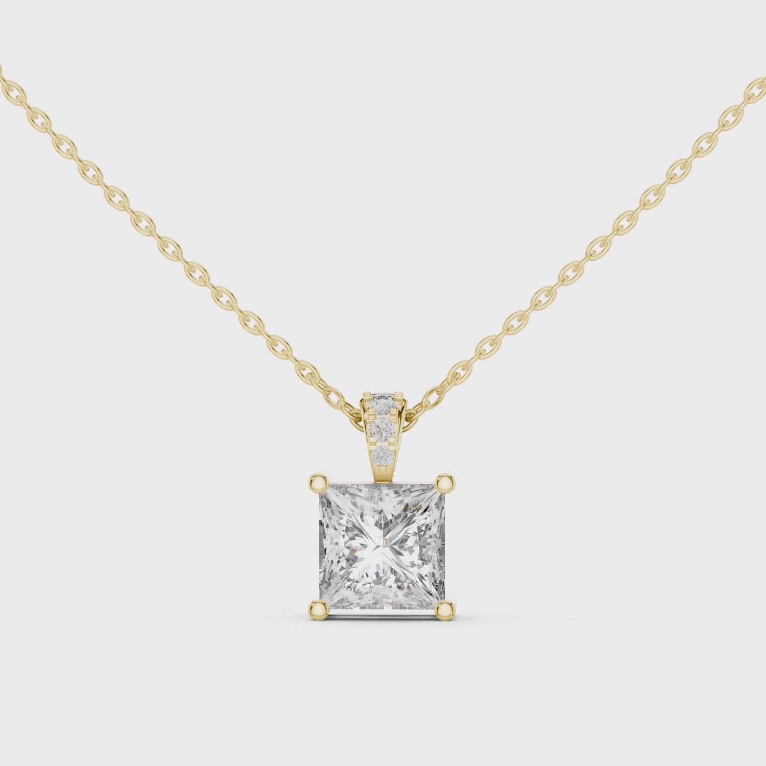 Princess-Cut Diamond Solitaire Pendant