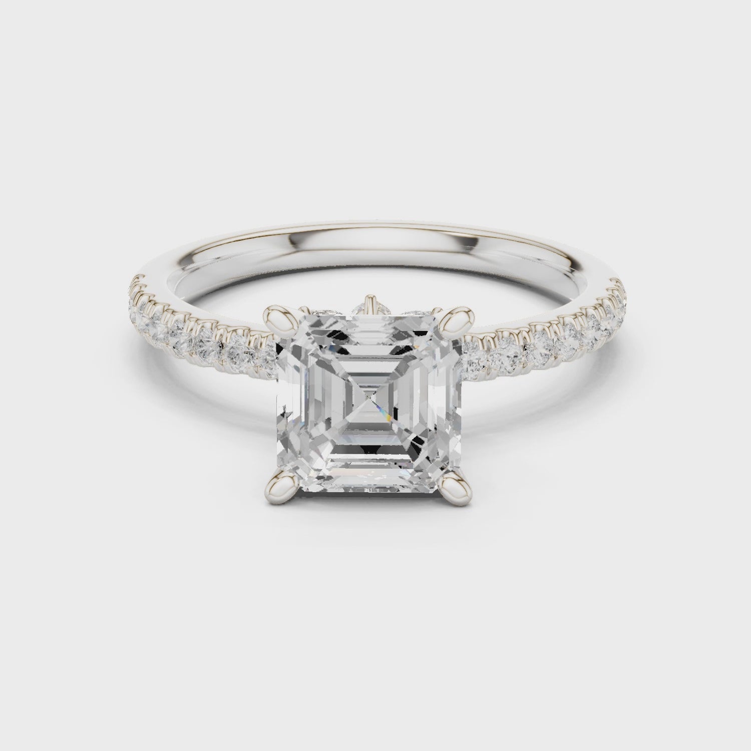 Tate Classic Pavé Asscher Diamond Ring