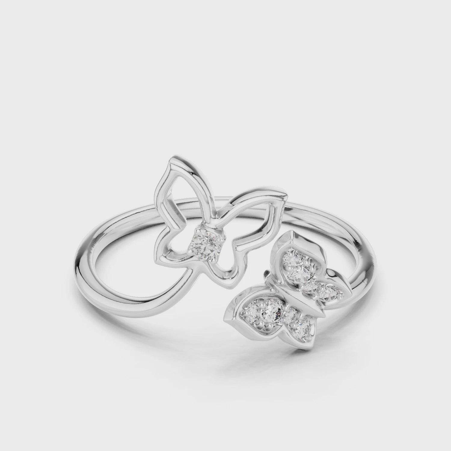 Dual Butterfly Lab-Grown Diamond Ring