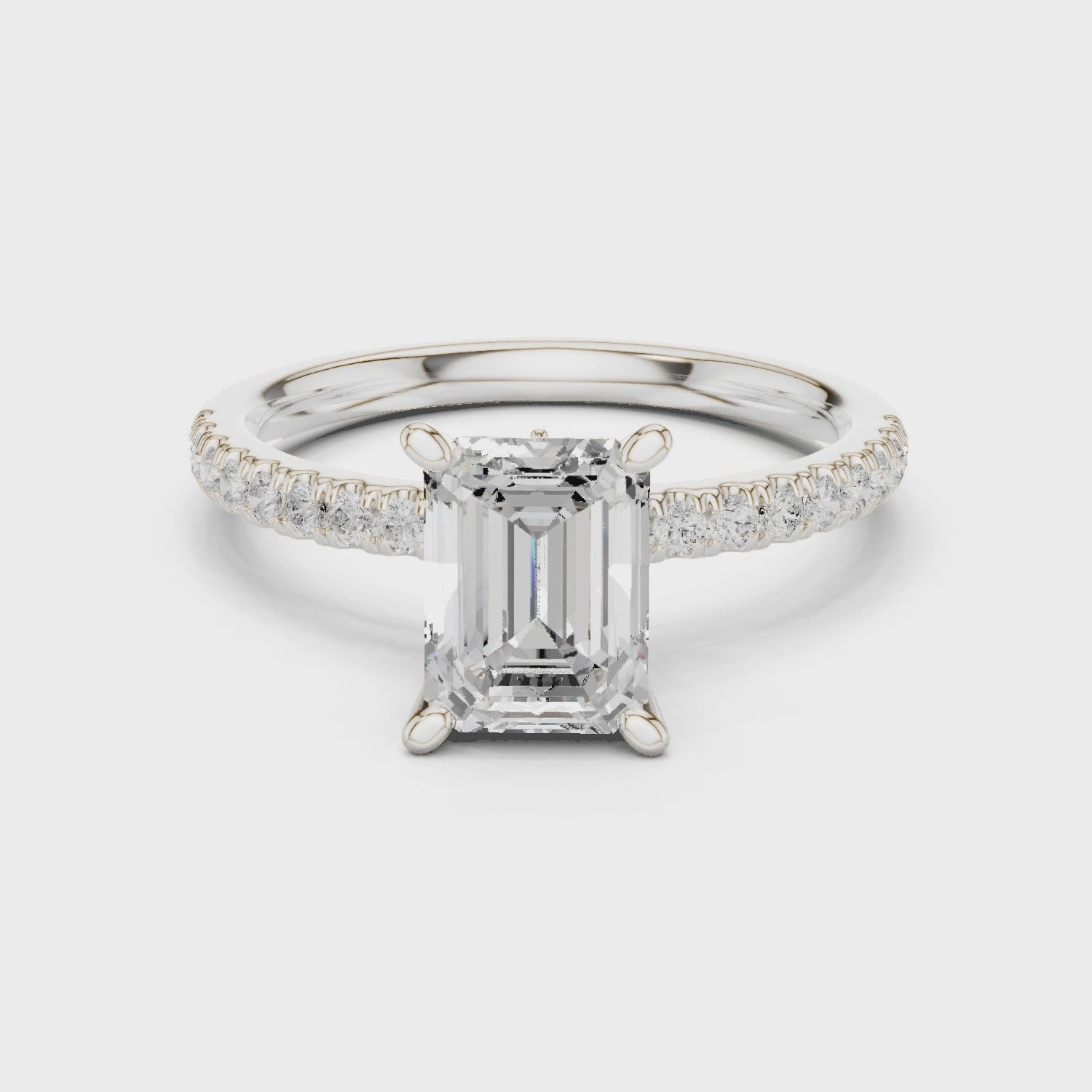 Remi Classic Pavé Emerald Diamond Ring