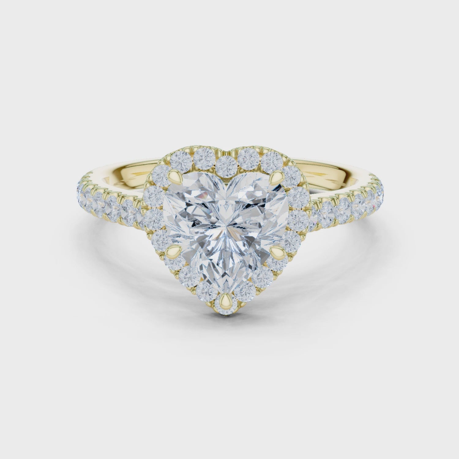 Levi Romantic Halo Heart Diamond Ring
