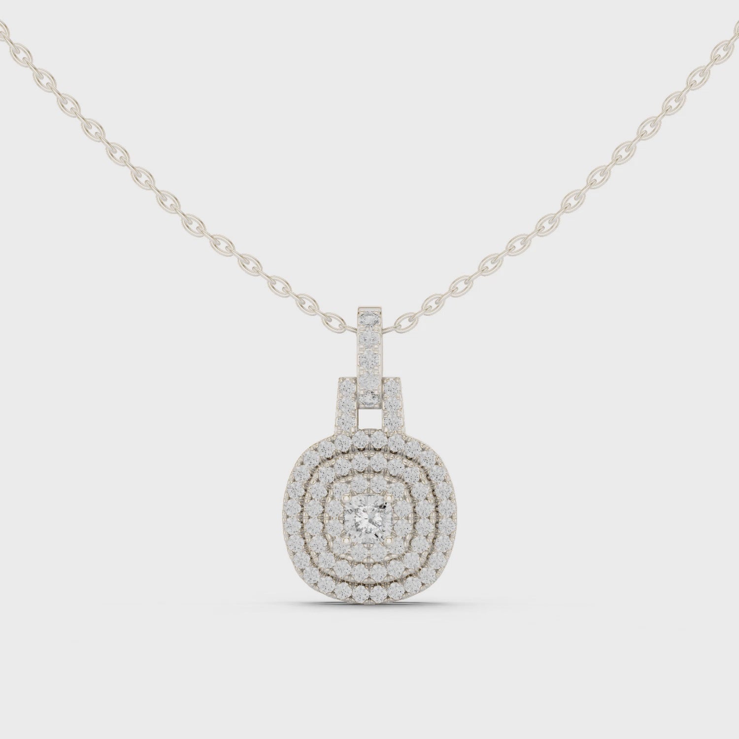 Diamond Halo Pendant Necklace