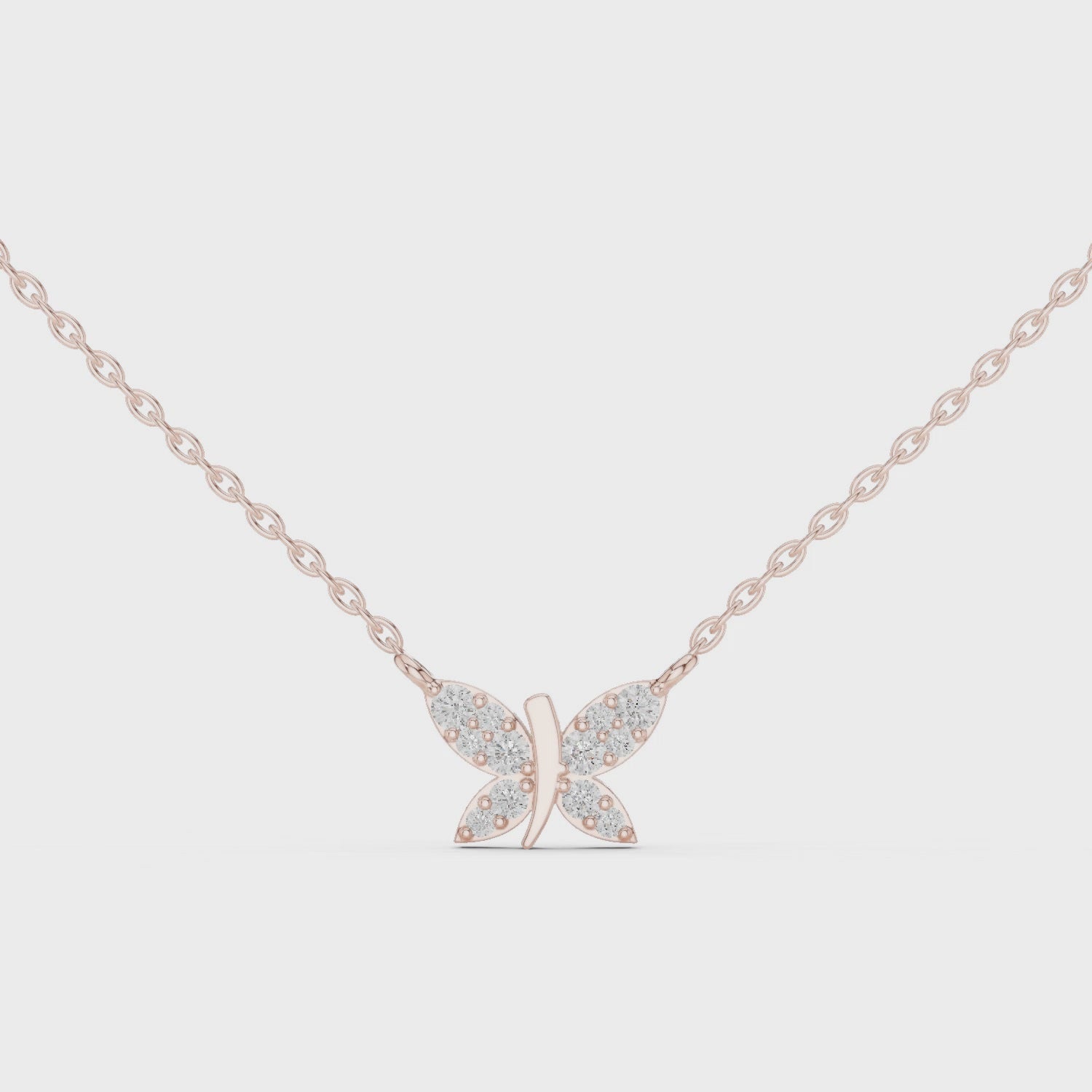 Diamond Butterfly Pendant Necklace