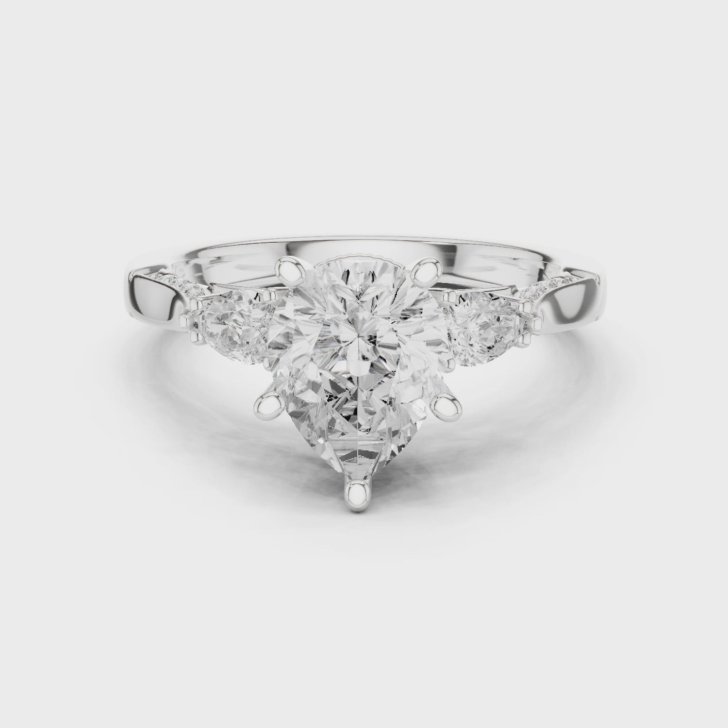 Flynn Trinity Grace Pear Diamond Ring