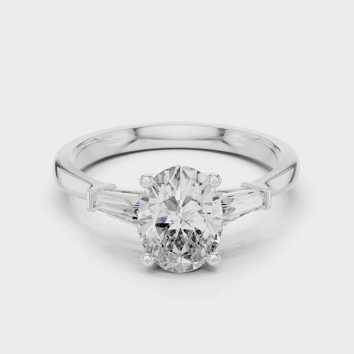 Oval Three-Stone Lab-Grown Diamond Ring