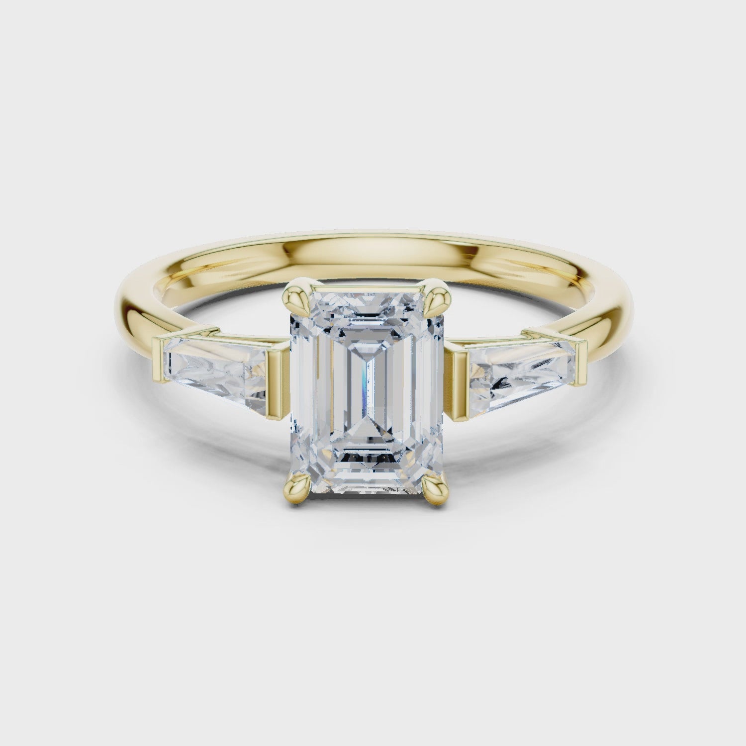 June Trinity Luxe Emerald Diamond Ring