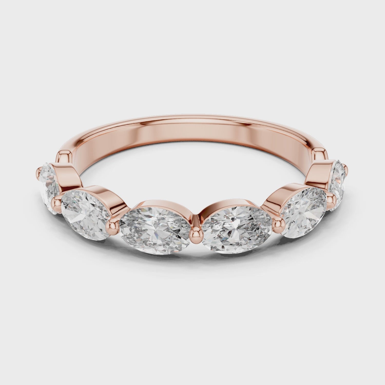 Elegant Gold-Tone Oval Crystal Eternity Ring