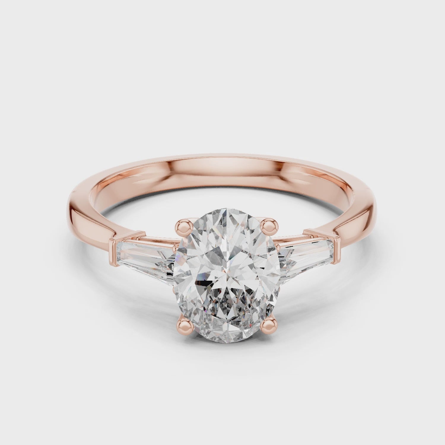 Oval Three-Stone Lab-Grown Diamond Ring