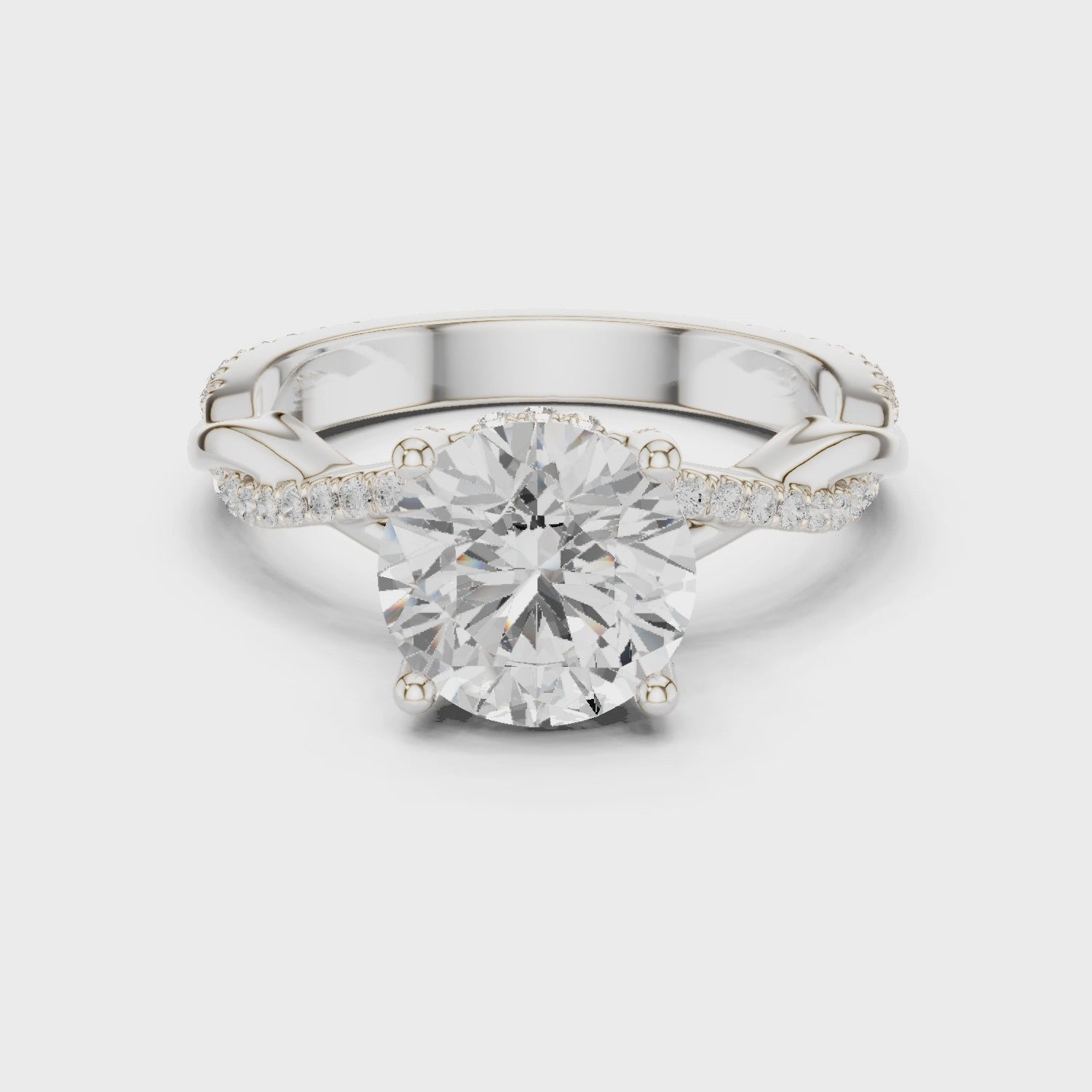 Rhea Twilight Crisscross Round Diamond Pavé Ring