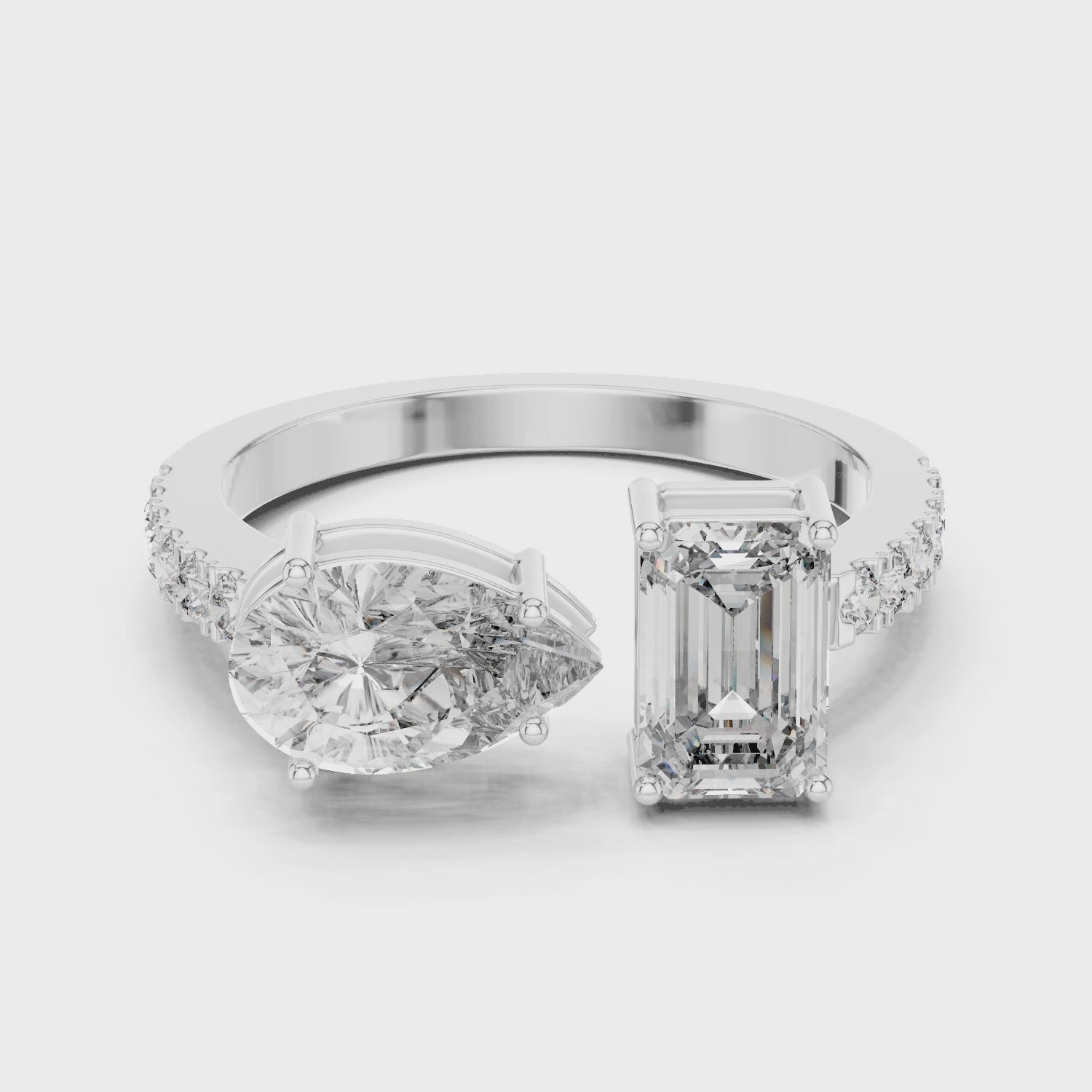Toi et Moi Diamond Ring (Oval & Emerald Cut )