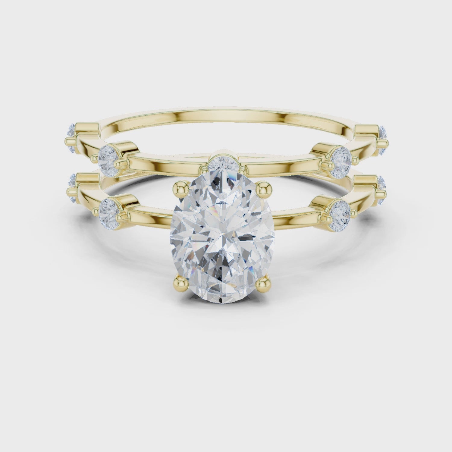 Split Shank Center Oval Diamond Ring