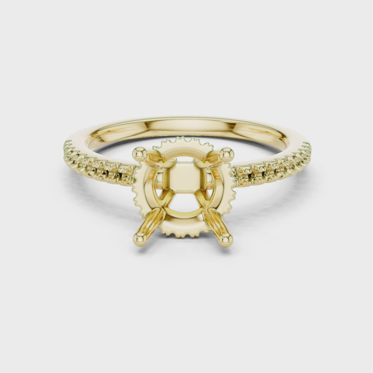 Gaia Lunara Pavé Round Diamond Ring