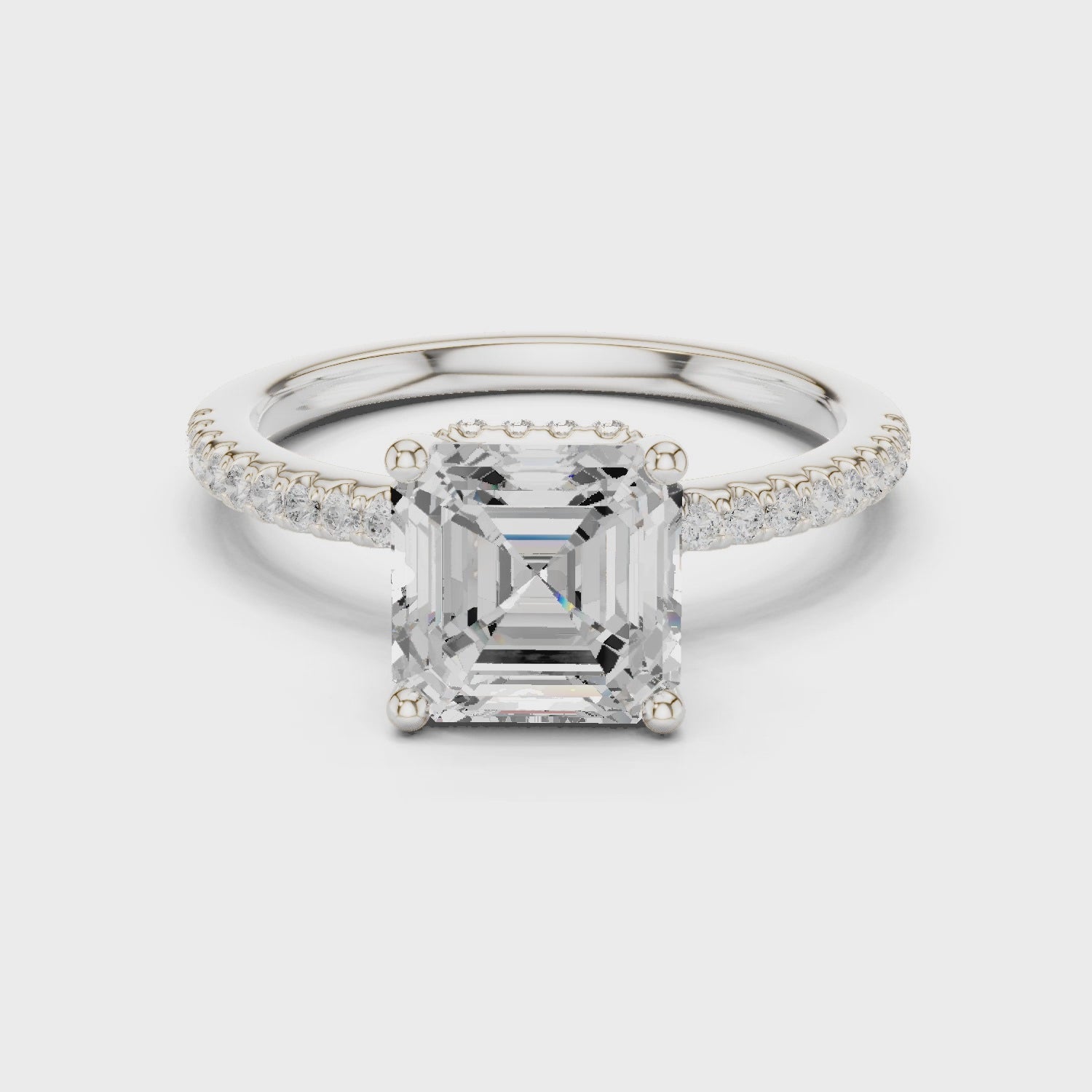 Indigo Aurelia Pavé Asscher Diamond Ring