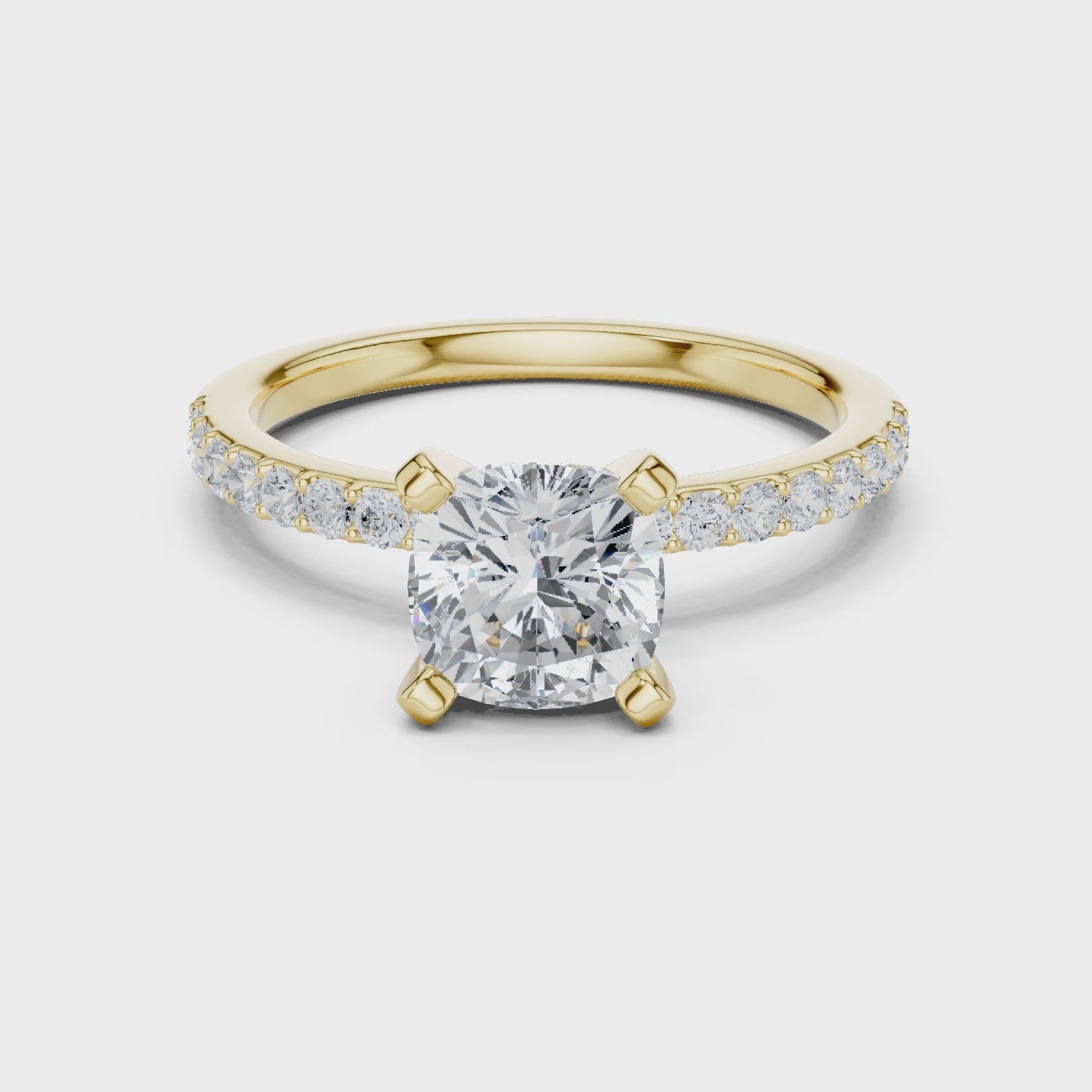 Kalina Luxe Cushion-Cut Pavé Diamond Ring