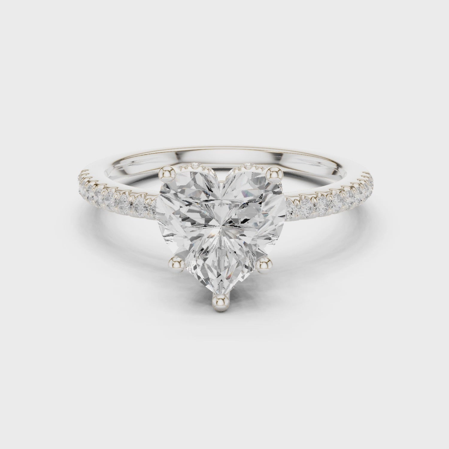 Juno Amora Pavé Heart Diamond Ring