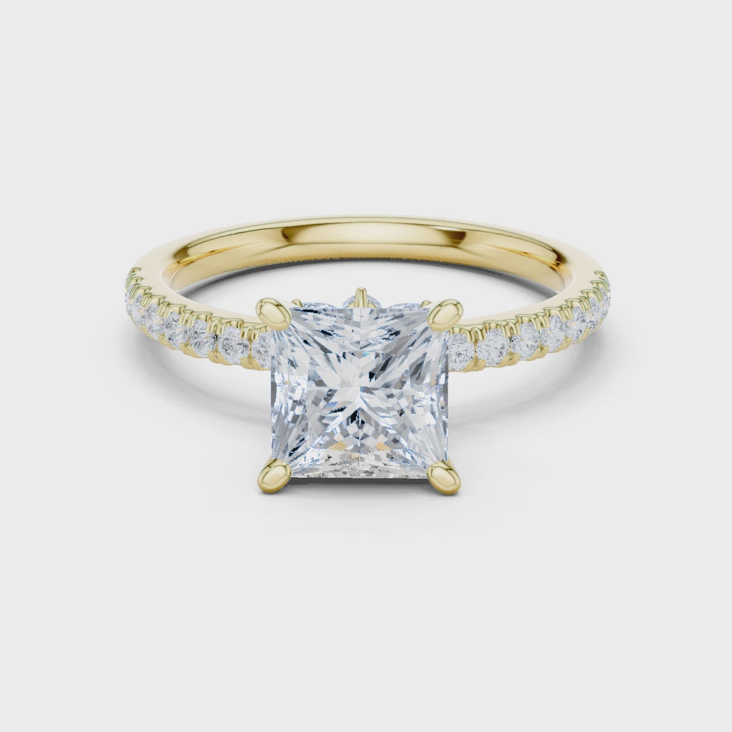 Finn Classic Pavé Princess Diamond Ring