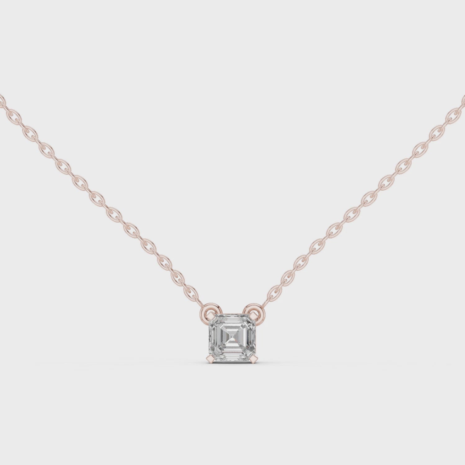 Asscher-Cut Solitaire Pendant Necklace