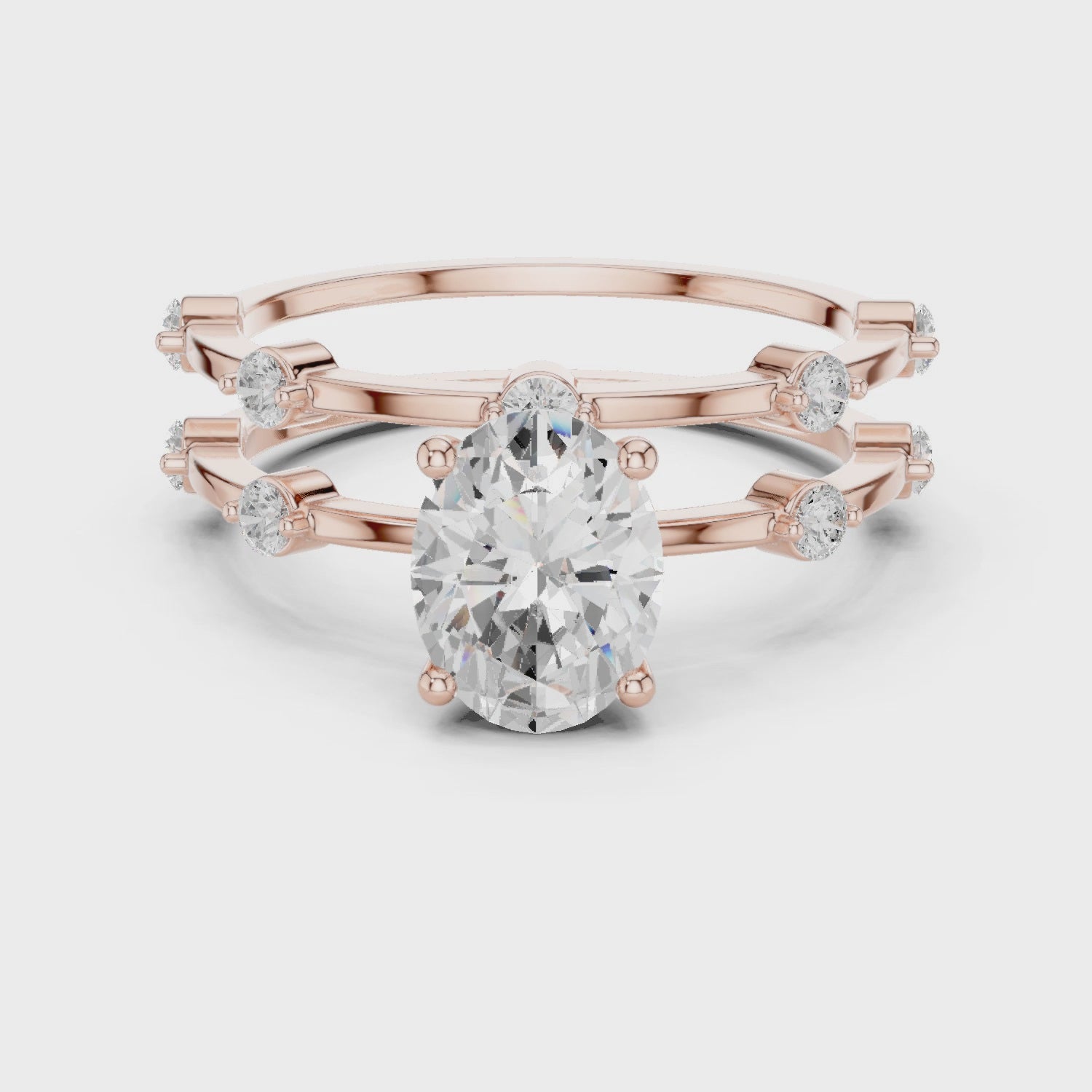 Split Shank Center Oval Diamond Ring