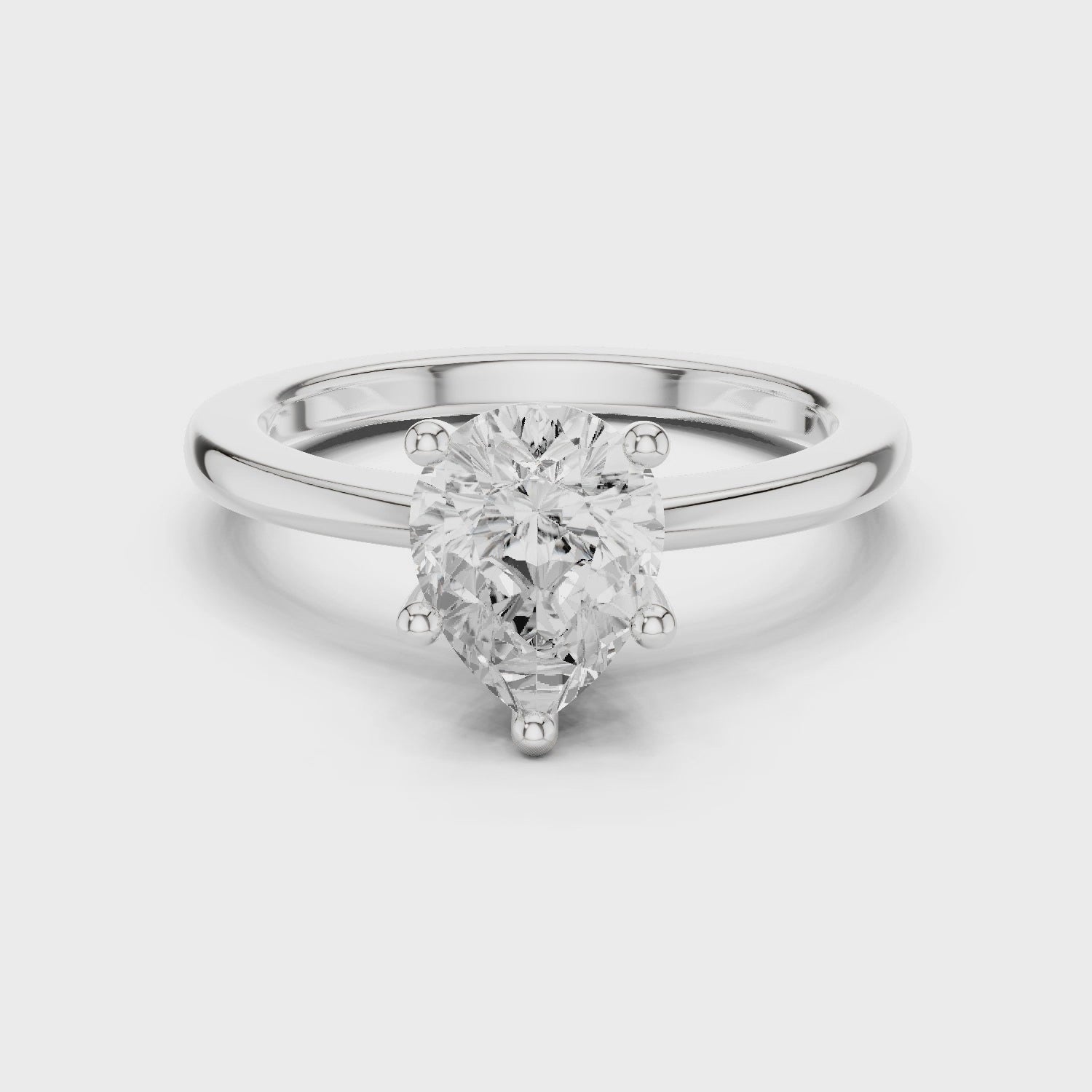 Pear Elegance Solitaire Diamond Ring