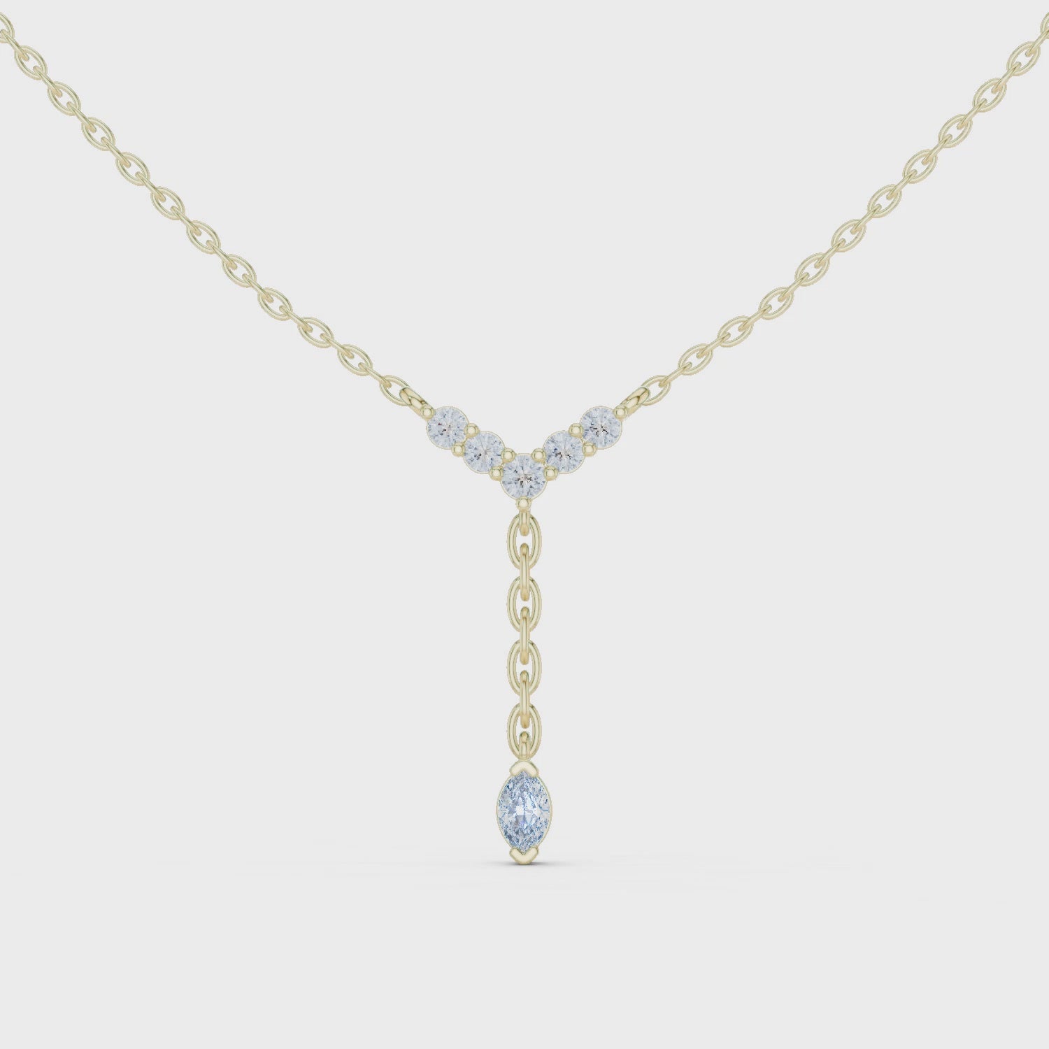 Diamond Drop Y-Necklace with Pear Accent