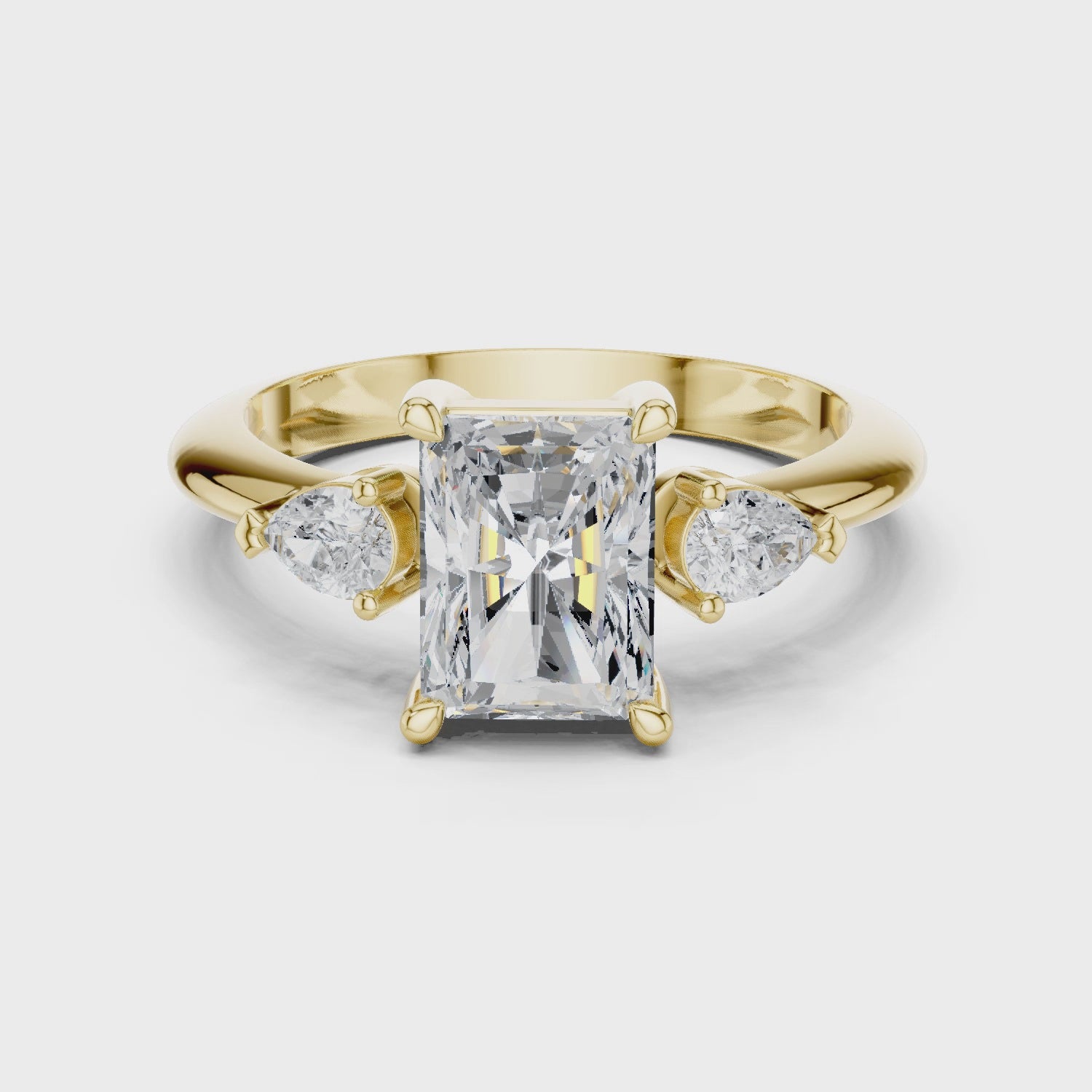Titan Classic Radiant Diamond Three-Stone Ring