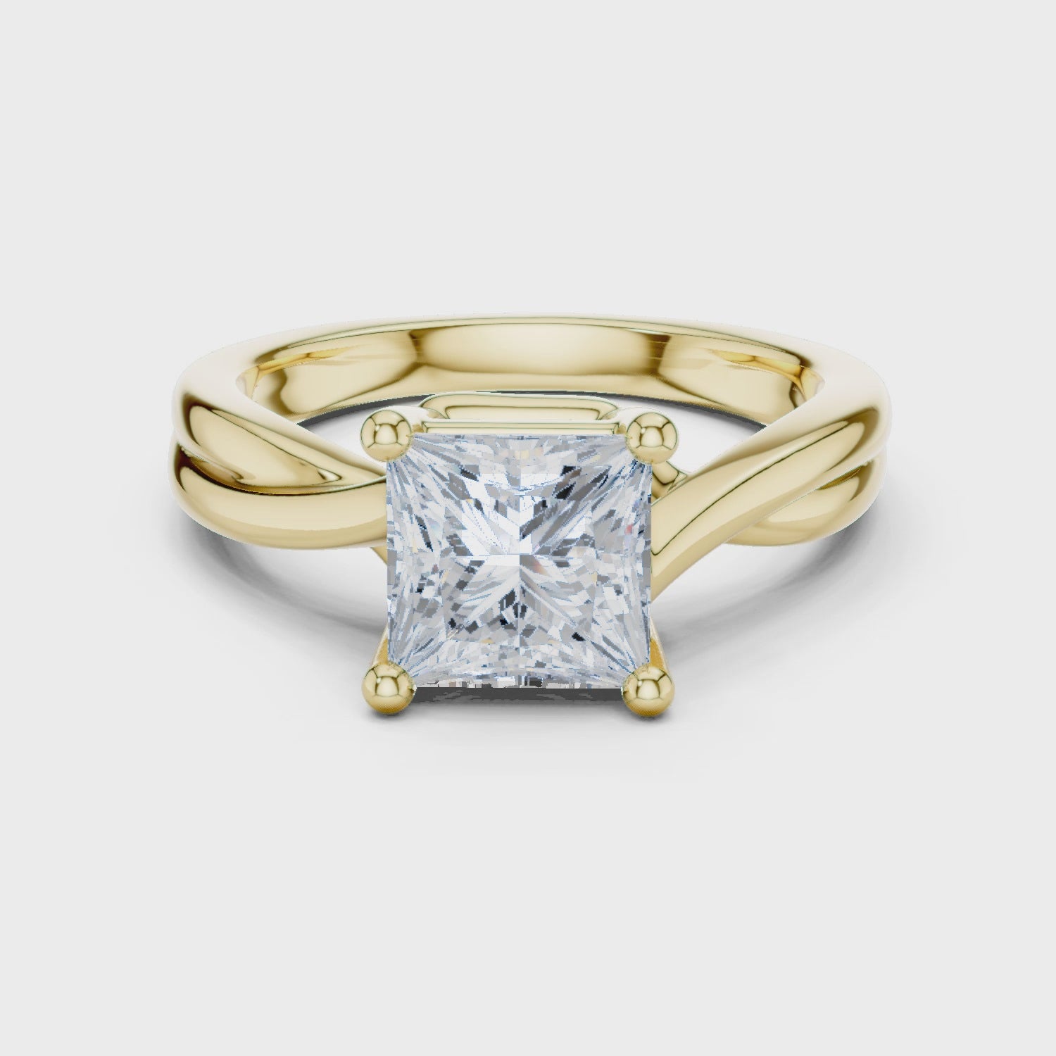 Gia Twisted Radiance Princess Diamond Ring