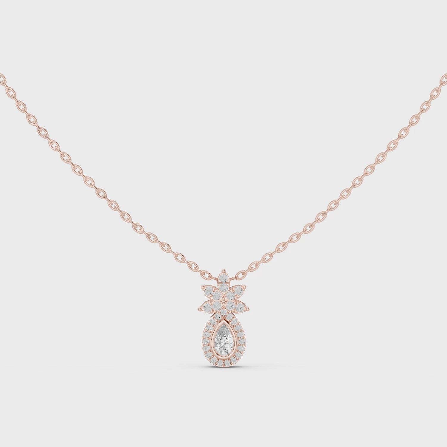 Pear Halo Lab-Grown Diamond Pendant