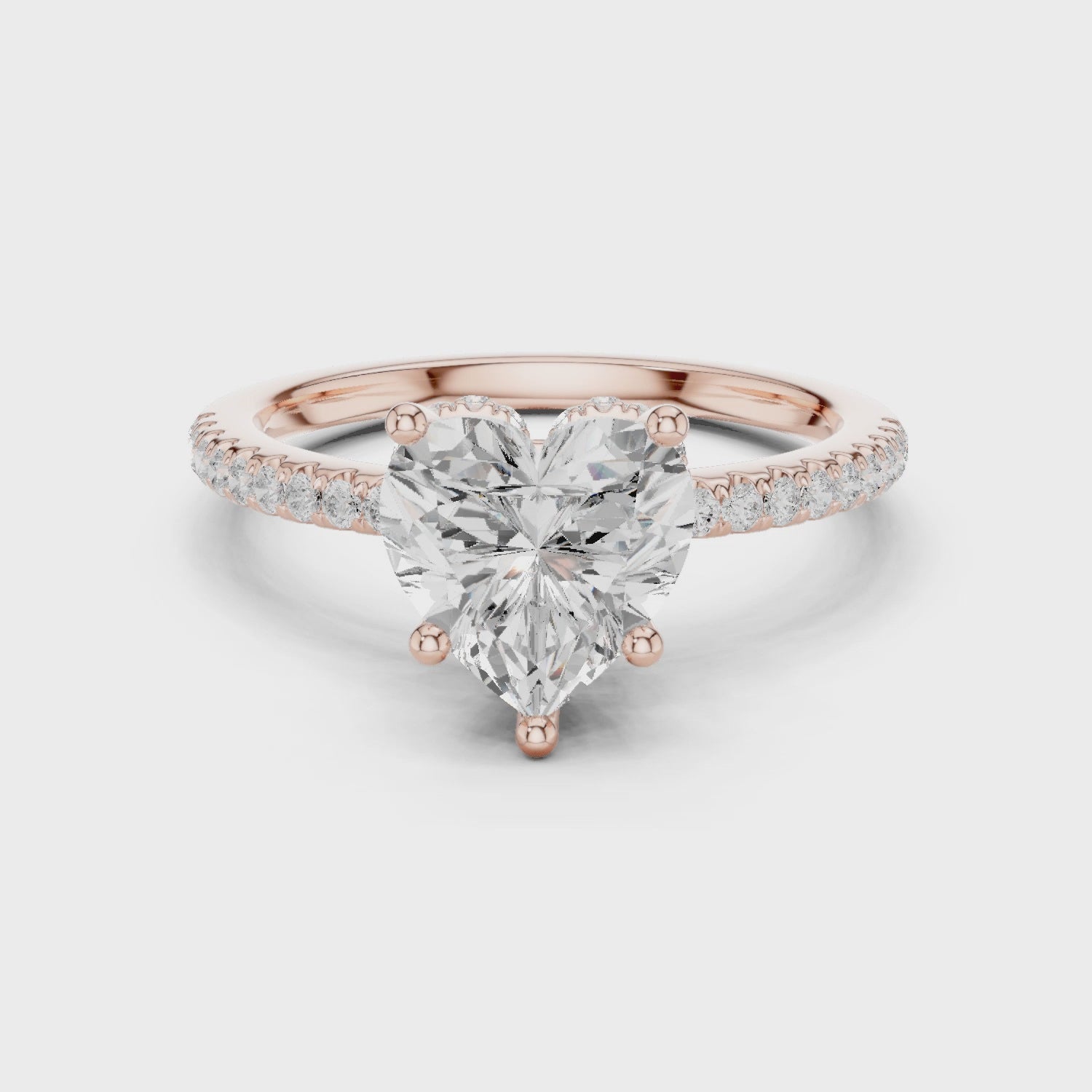 Juno Amora Pavé Heart Diamond Ring