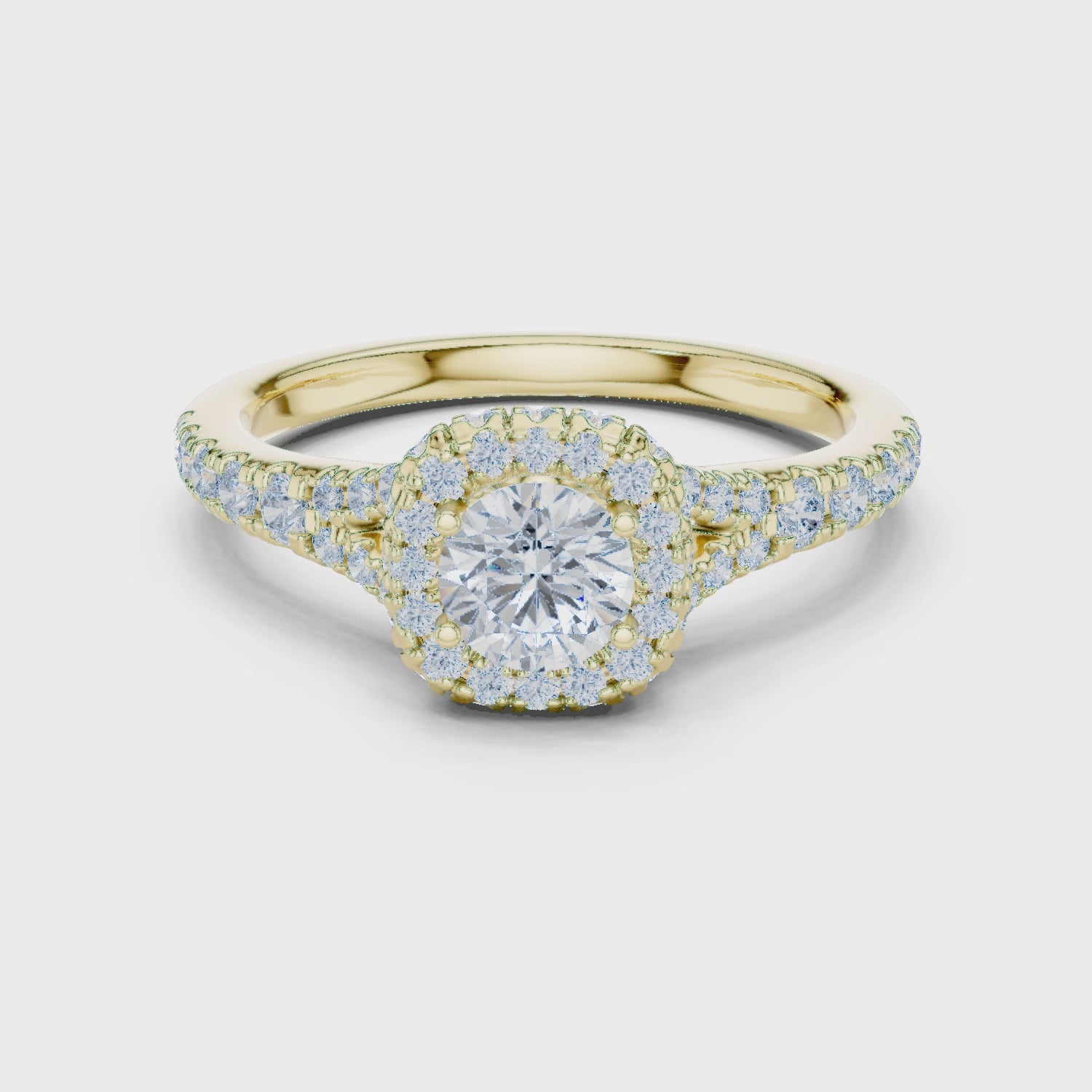 Vintage Halo Diamond Engagement Ring