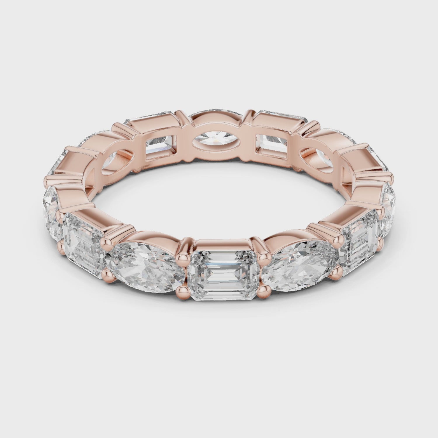 Emerald & Oval Lab-Grown Diamond Eternity Band