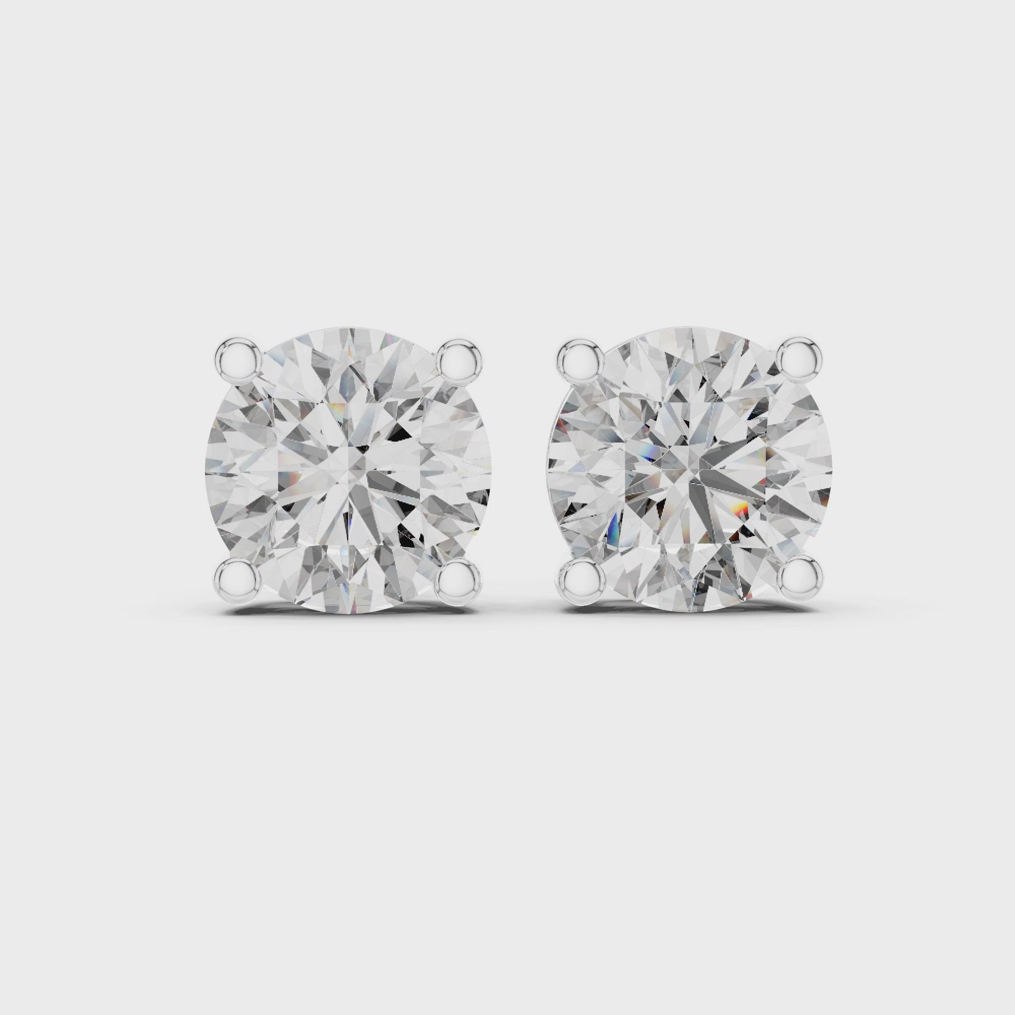Classic Round Solitaire Diamond Stud Earrings