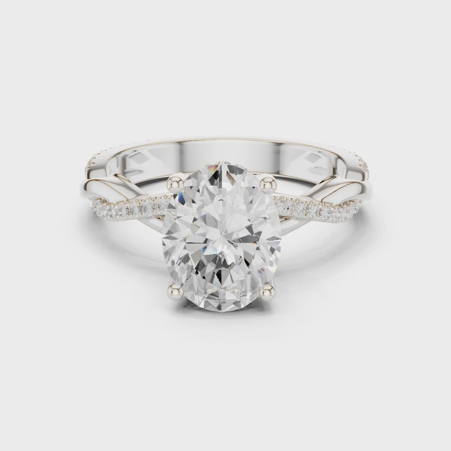 Nora Twilight Crisscross Oval Diamond Pavé Ring