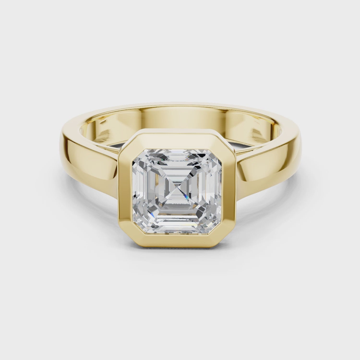 Kismet Modern Asscher Bezel Diamond Ring