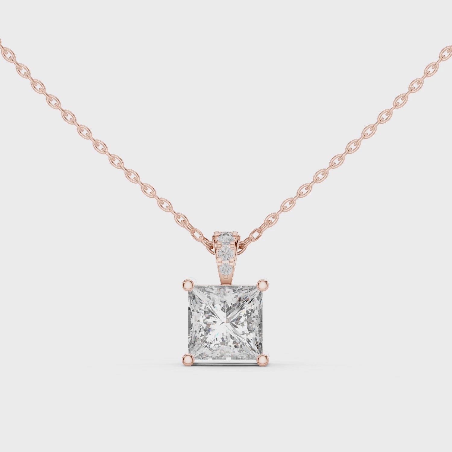 Princess-Cut Diamond Solitaire Pendant