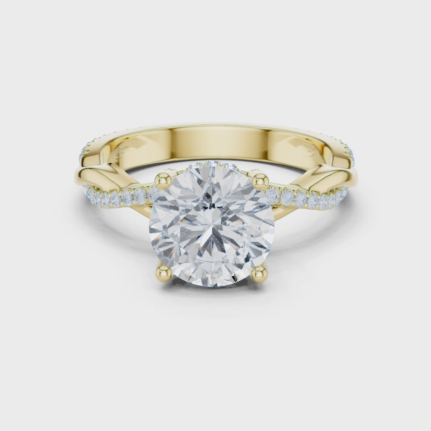 Rhea Twilight Crisscross Round Diamond Pavé Ring