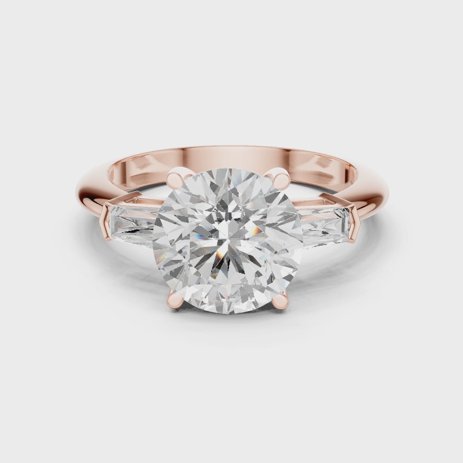 Meridian Round Diamond Three-Stone Ring