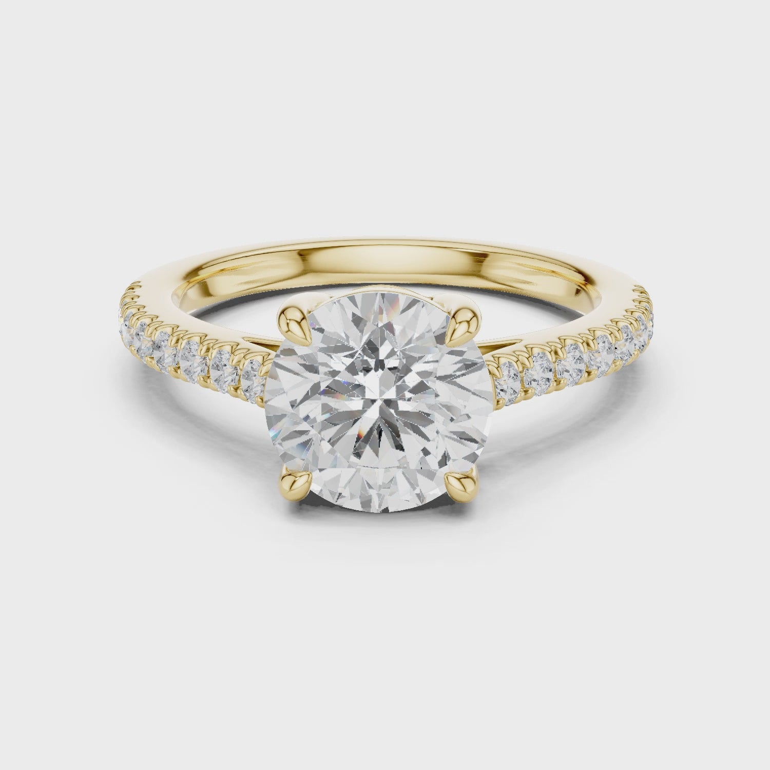Mura Round-Cut Pavé Diamond Ring